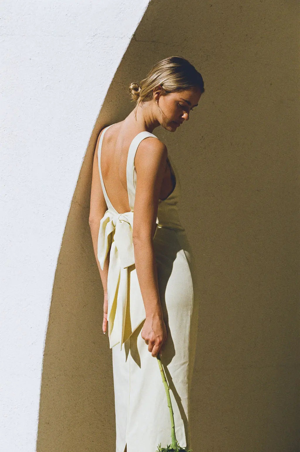 BOW MAXI DRESS BUTTERCREAM