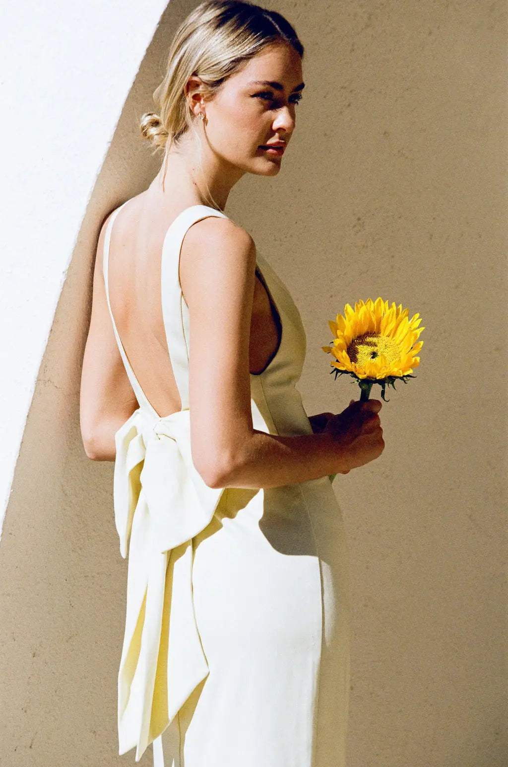 BOW MAXI DRESS BUTTERCREAM