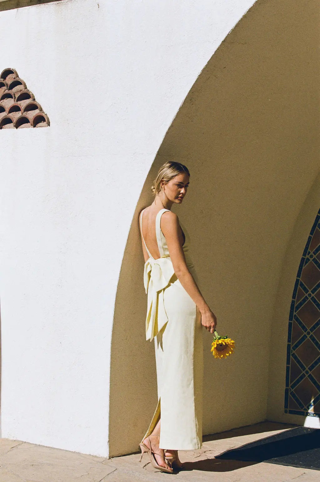 BOW MAXI DRESS BUTTERCREAM
