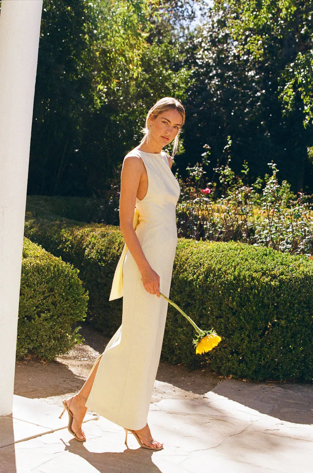BOW MAXI DRESS BUTTERCREAM