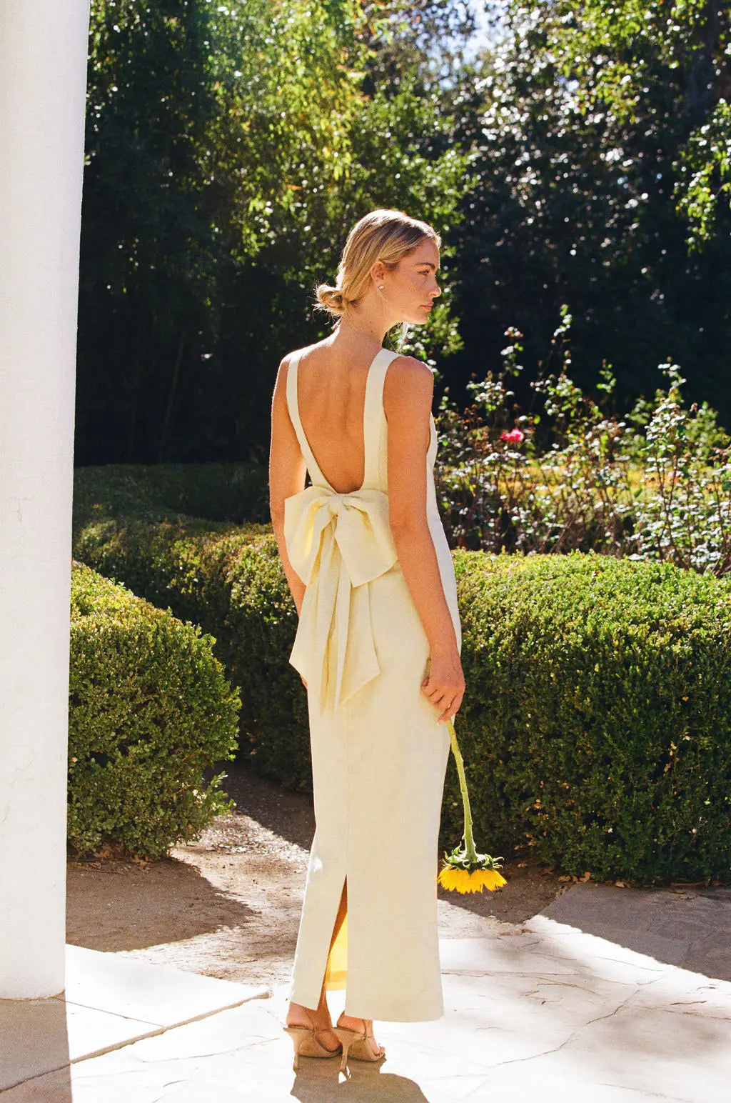 BOW MAXI DRESS BUTTERCREAM