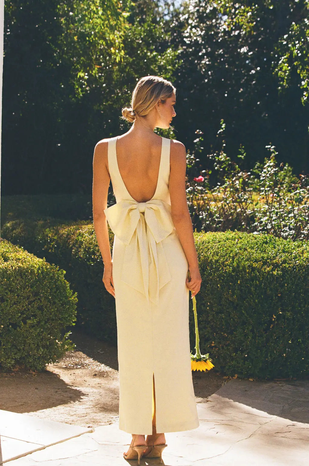 BOW MAXI DRESS BUTTERCREAM