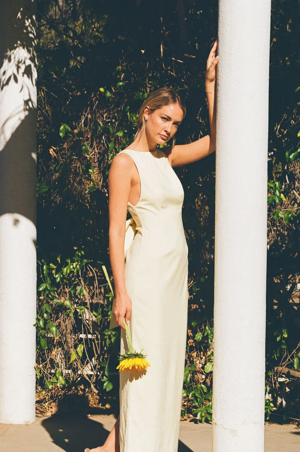 BOW MAXI DRESS BUTTERCREAM