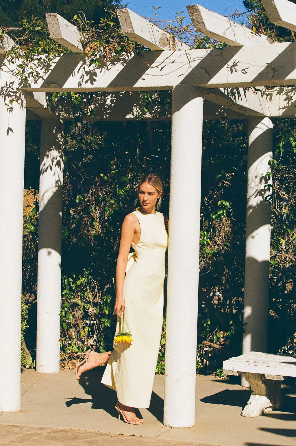 BOW MAXI DRESS BUTTERCREAM