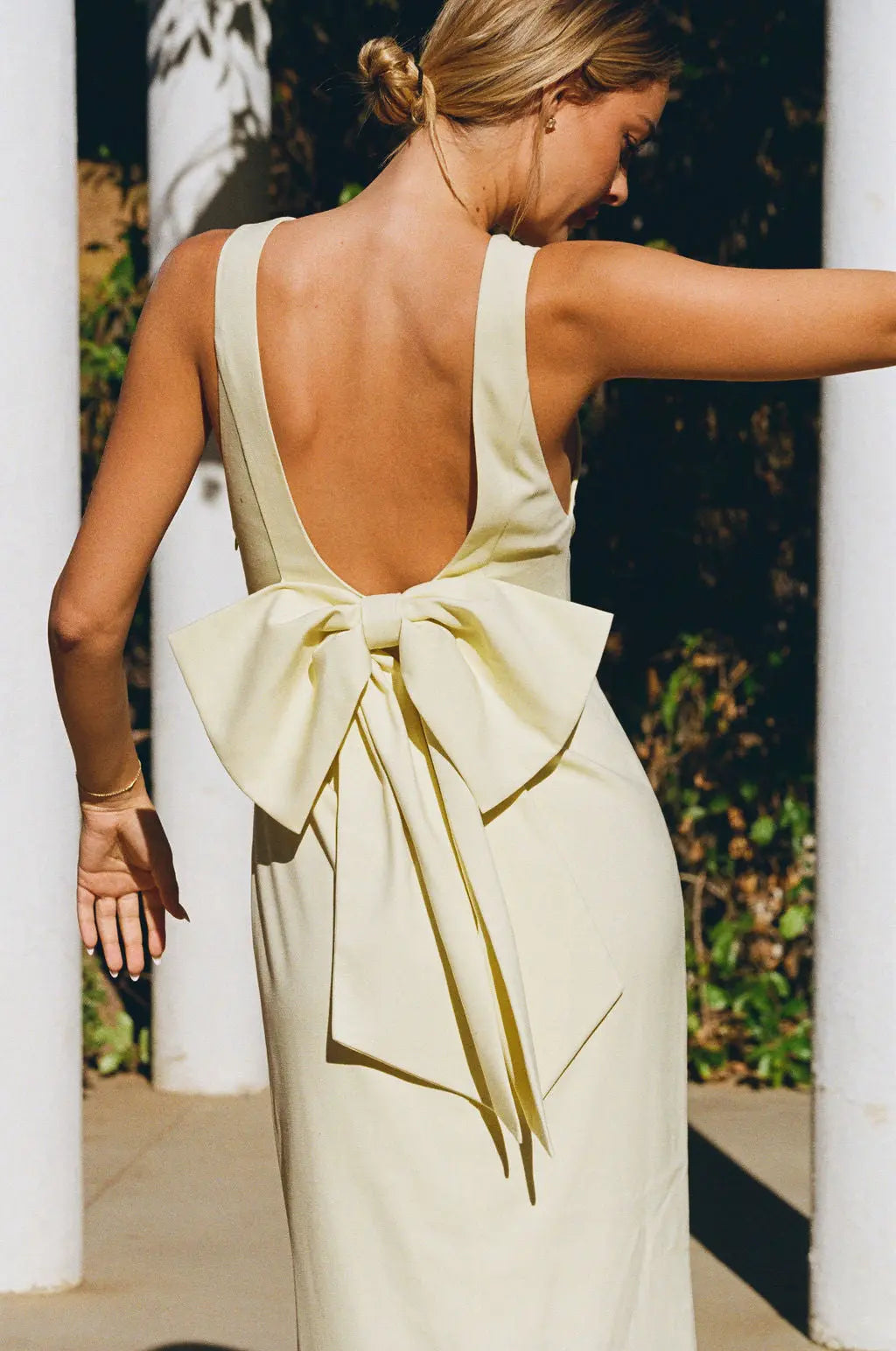 BOW MAXI DRESS BUTTERCREAM