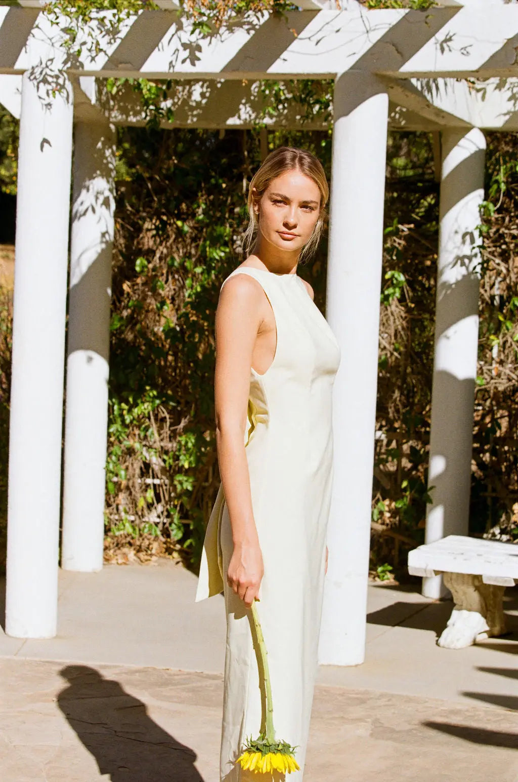 BOW MAXI DRESS BUTTERCREAM