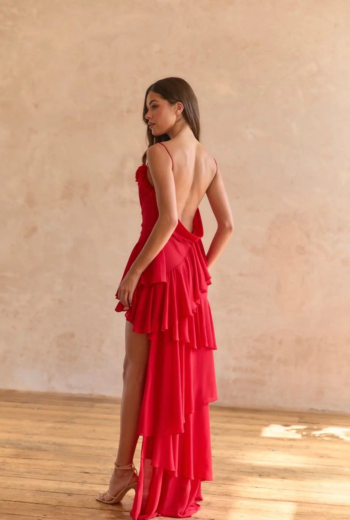RED ROSE PETAL DRESS