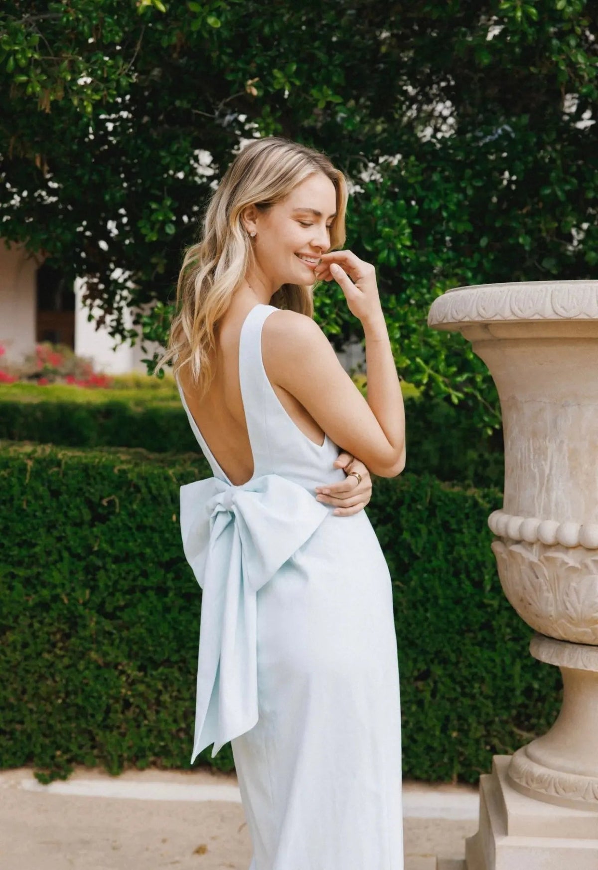 BOW MAXI DRESS BLUE