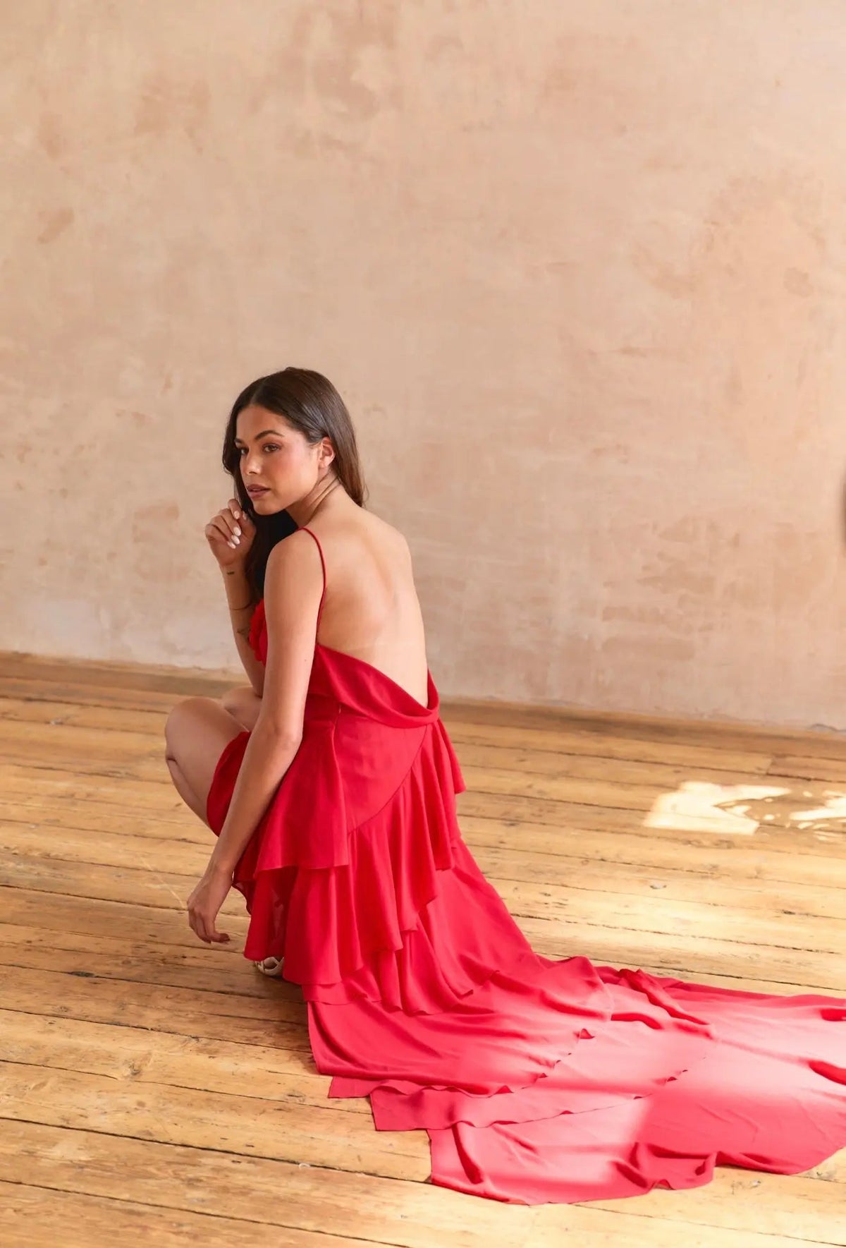 RED ROSE PETAL DRESS