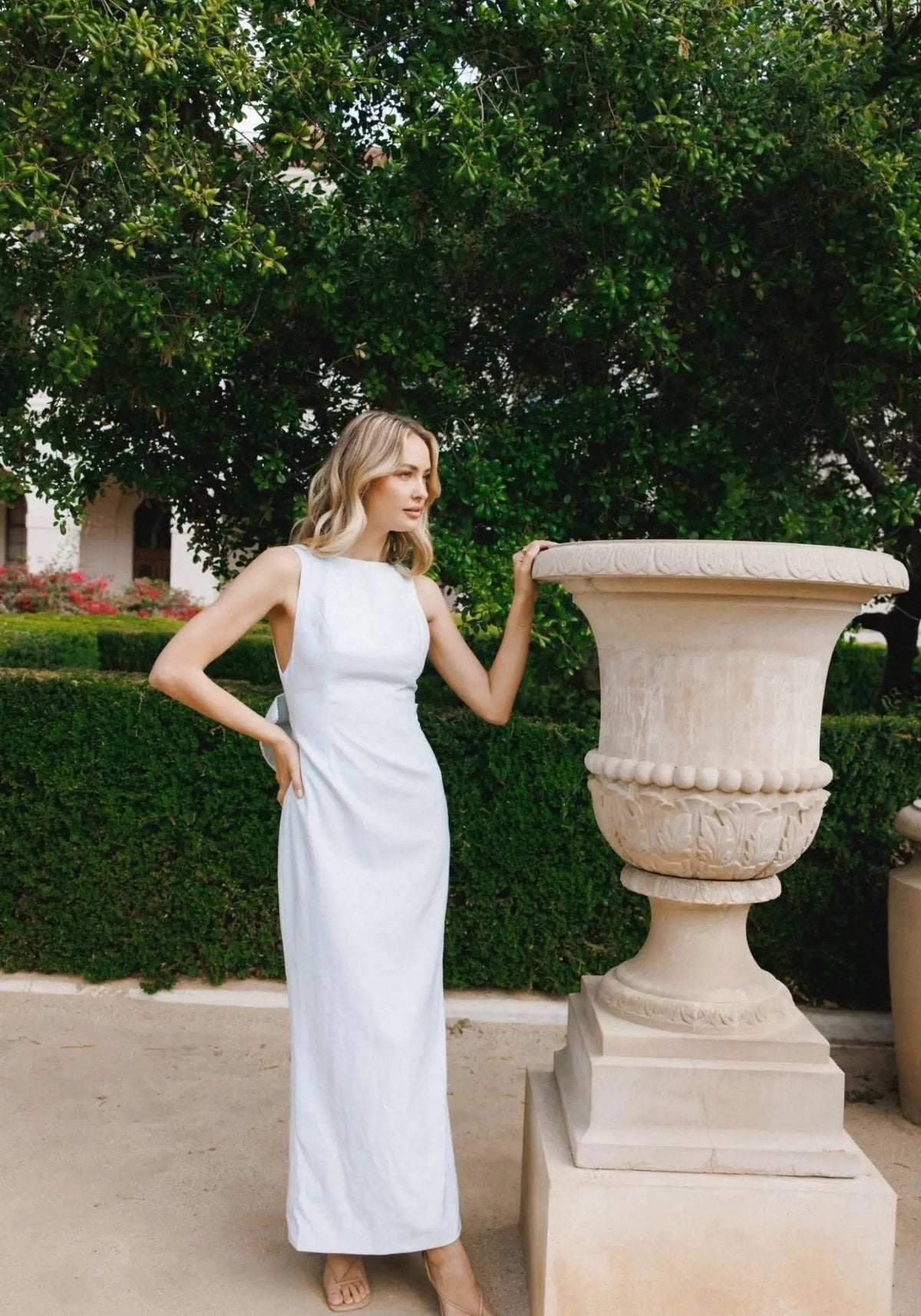 BOW MAXI DRESS BLUE