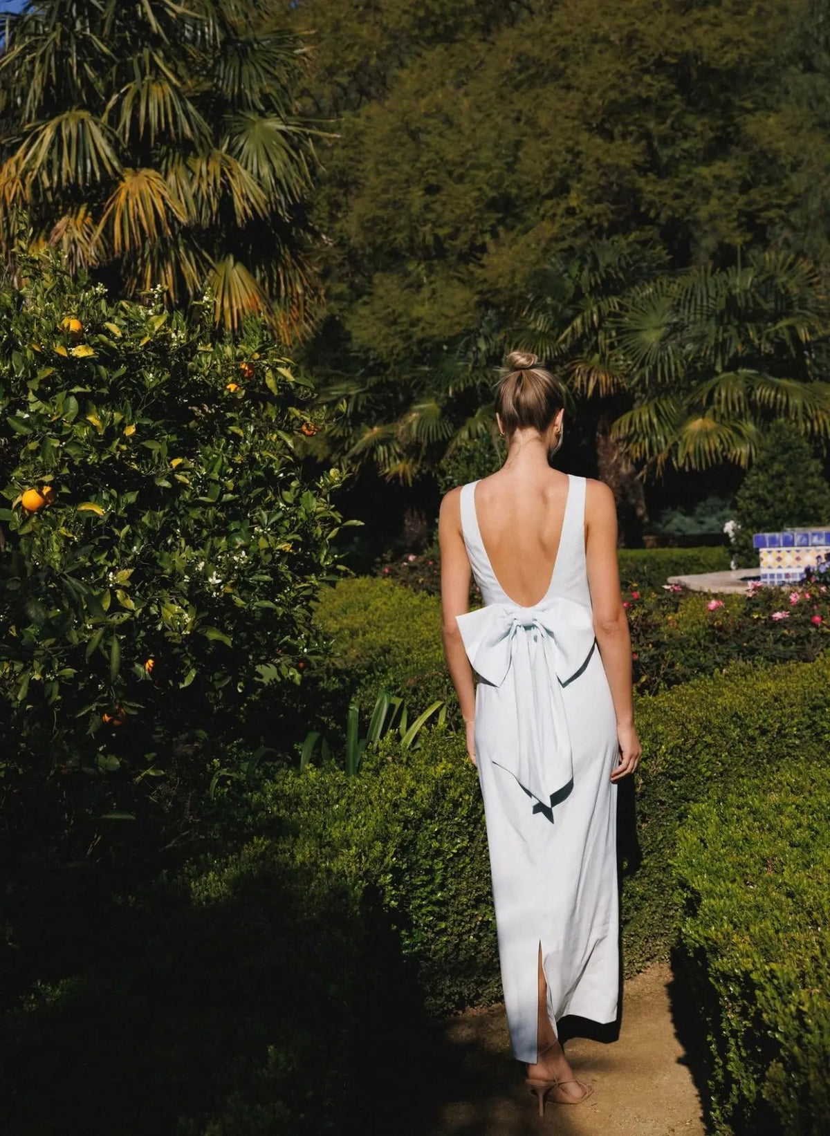 BOW MAXI DRESS BLUE