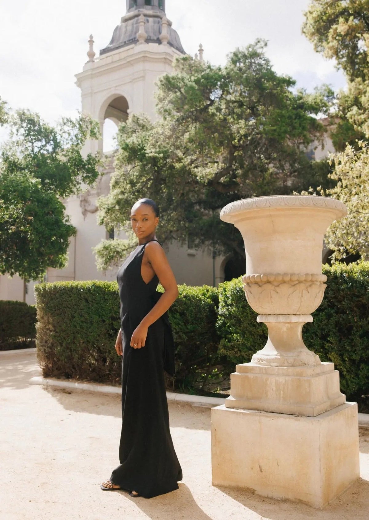 BOW MAXI DRESS BLACK