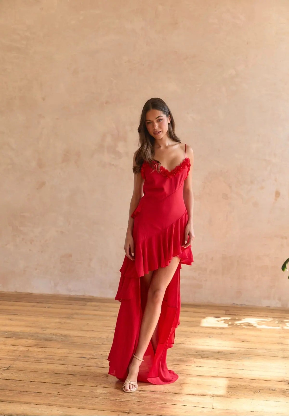 RED ROSE PETAL DRESS