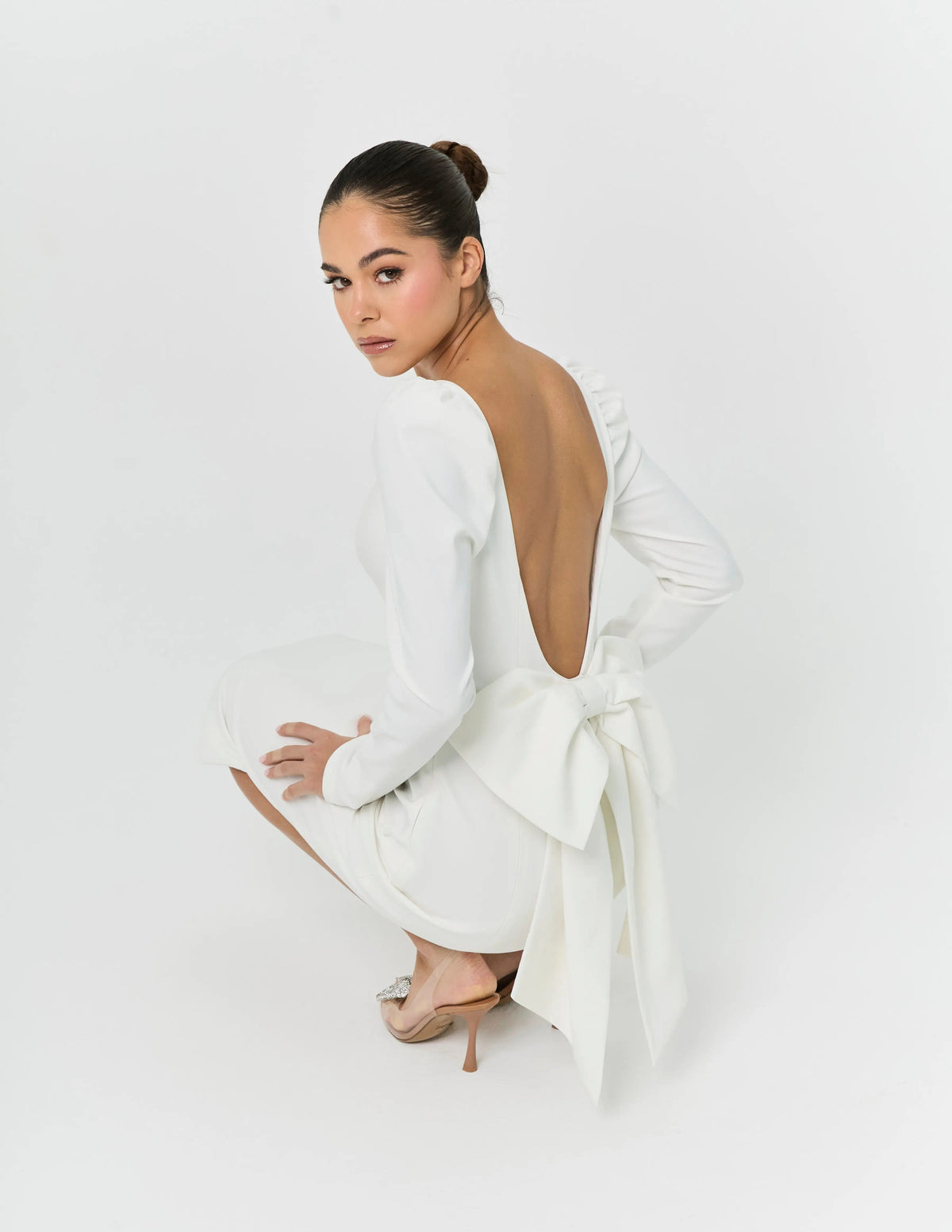 BOW DRESS WHITE — ROUGE COLLECTION