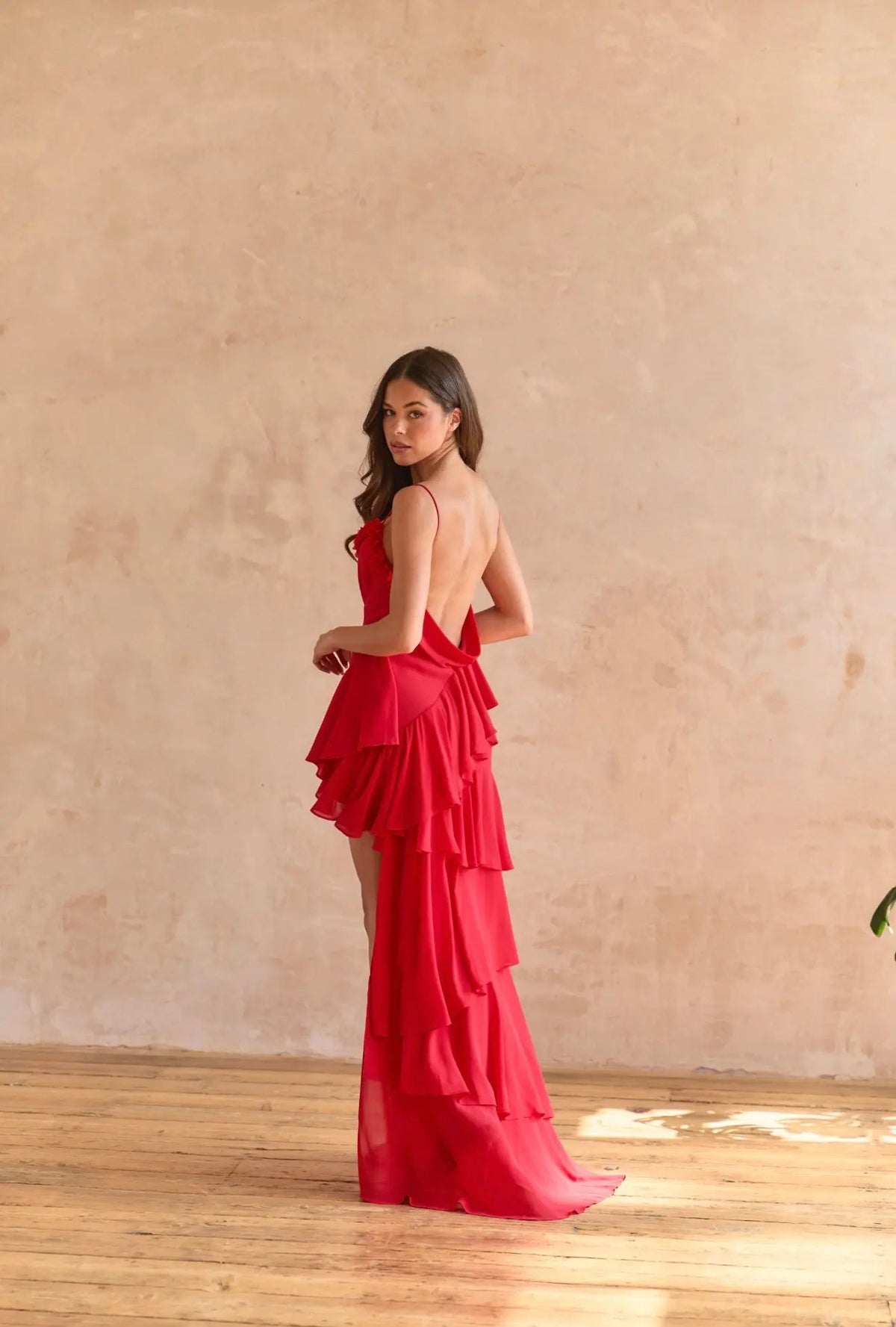 RED ROSE PETAL DRESS