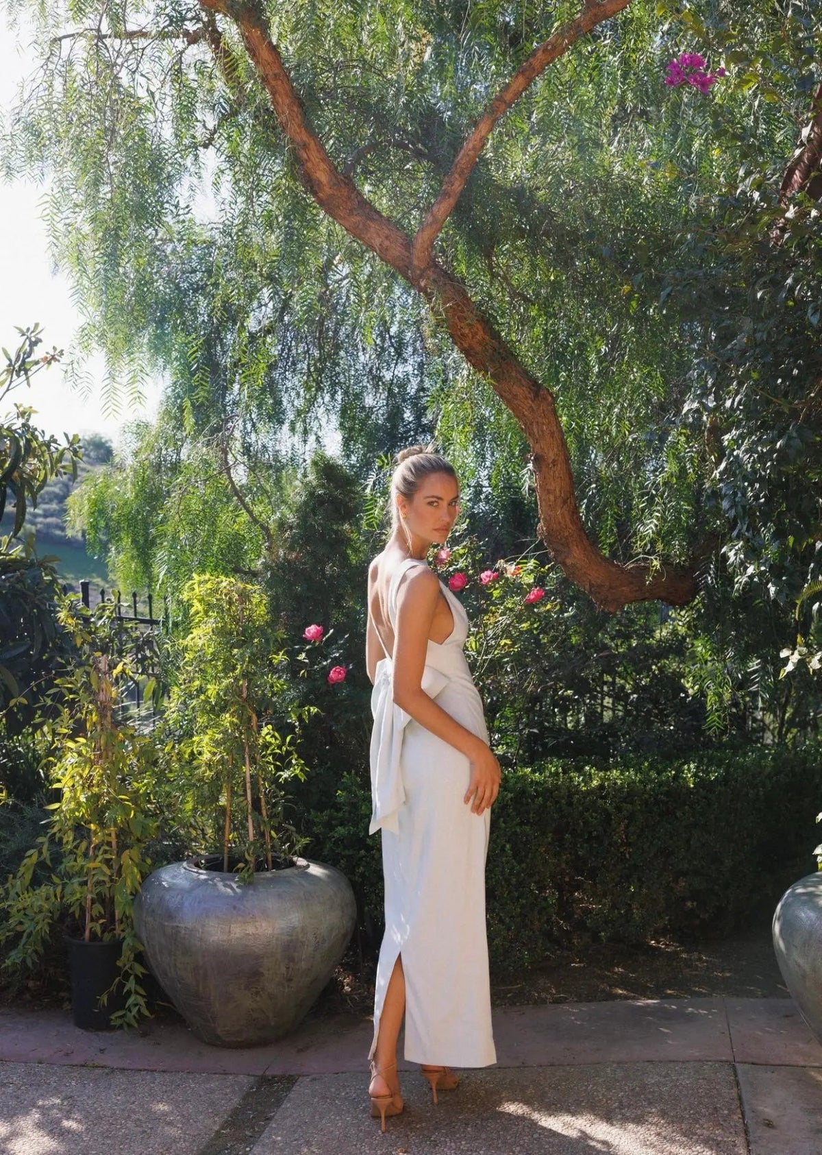 BOW MAXI DRESS BLUE
