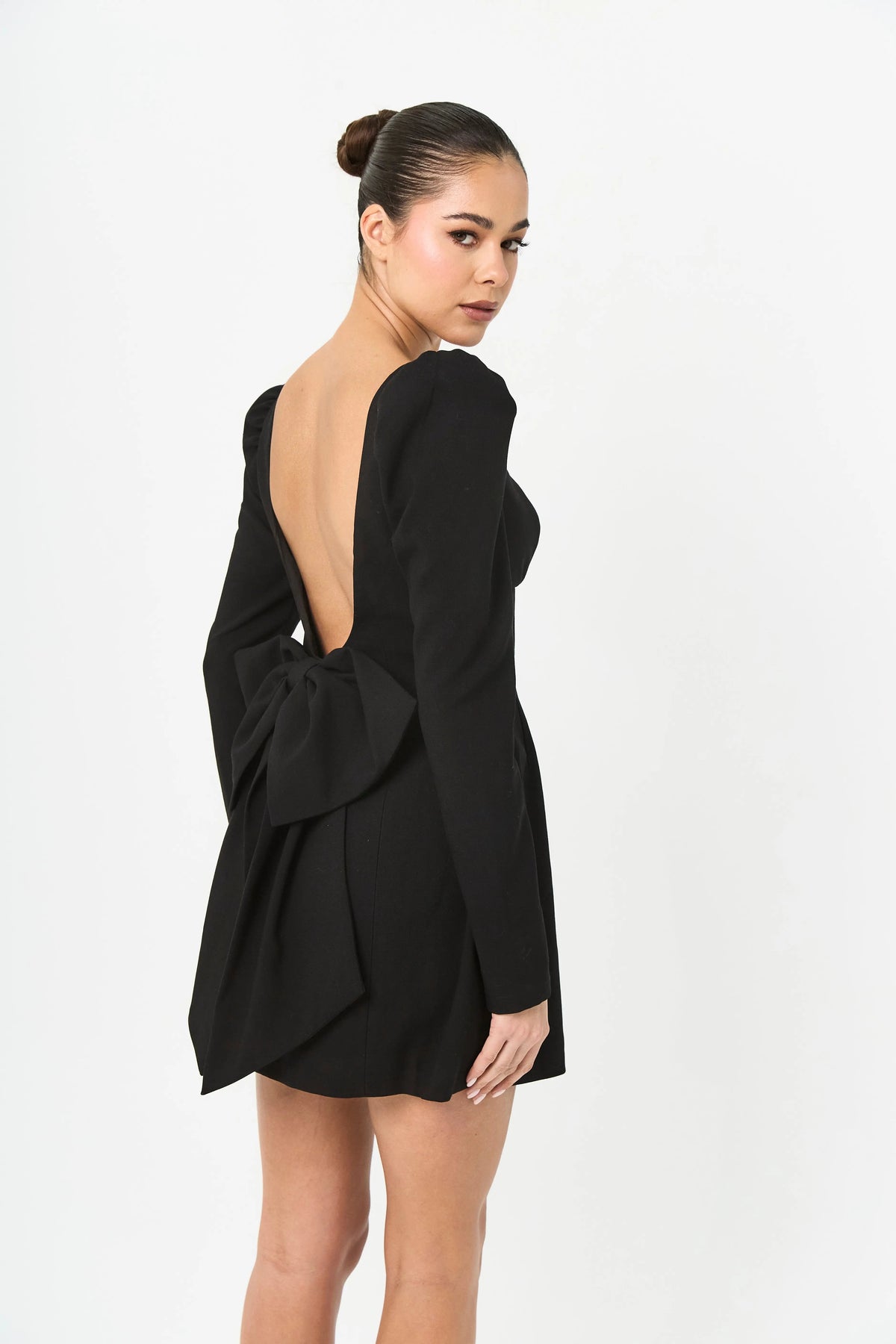 BOW DRESS BLACK — ROUGE COLLECTION