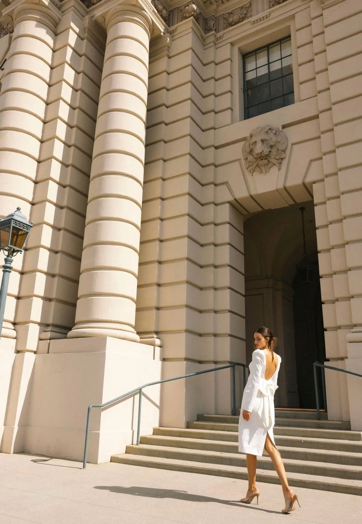 BOW MIDI DRESS WHITE A-LINE
