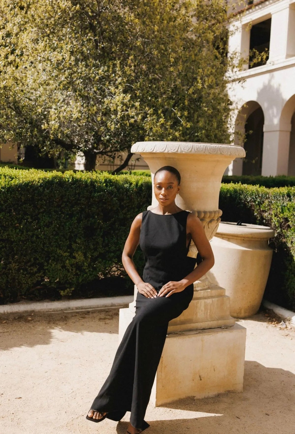 BOW MAXI DRESS BLACK