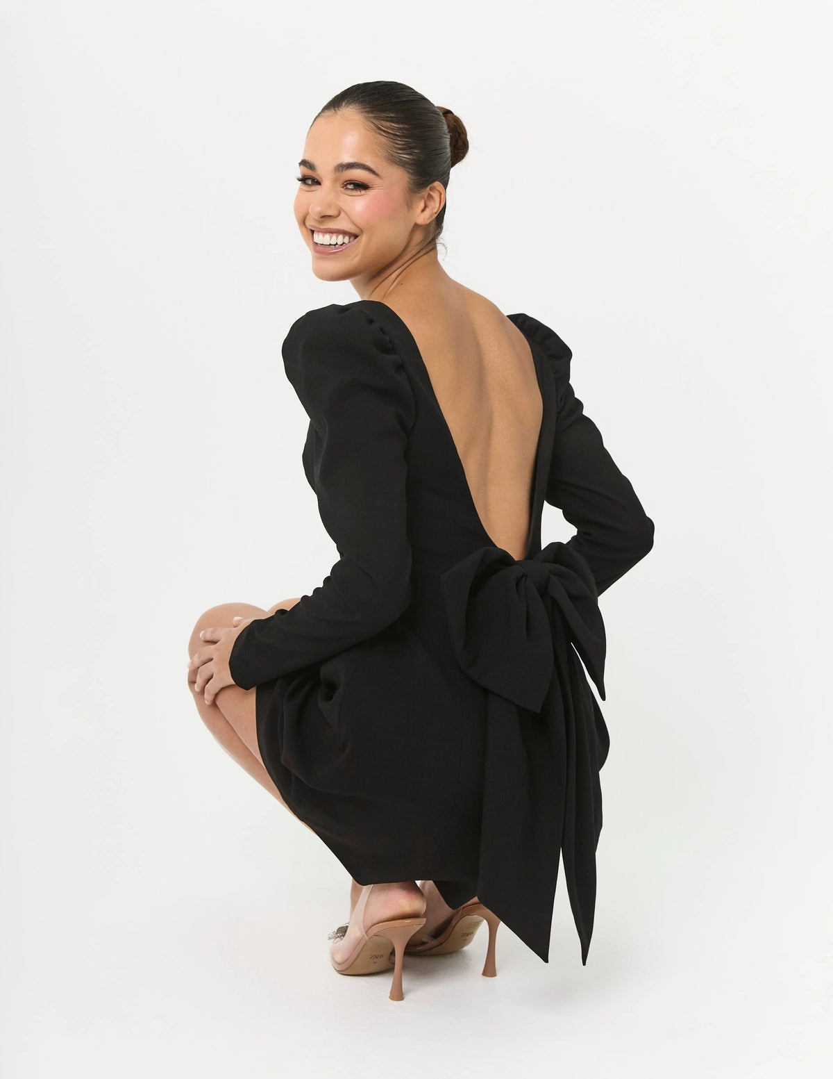 BOW DRESS BLACK — ROUGE COLLECTION