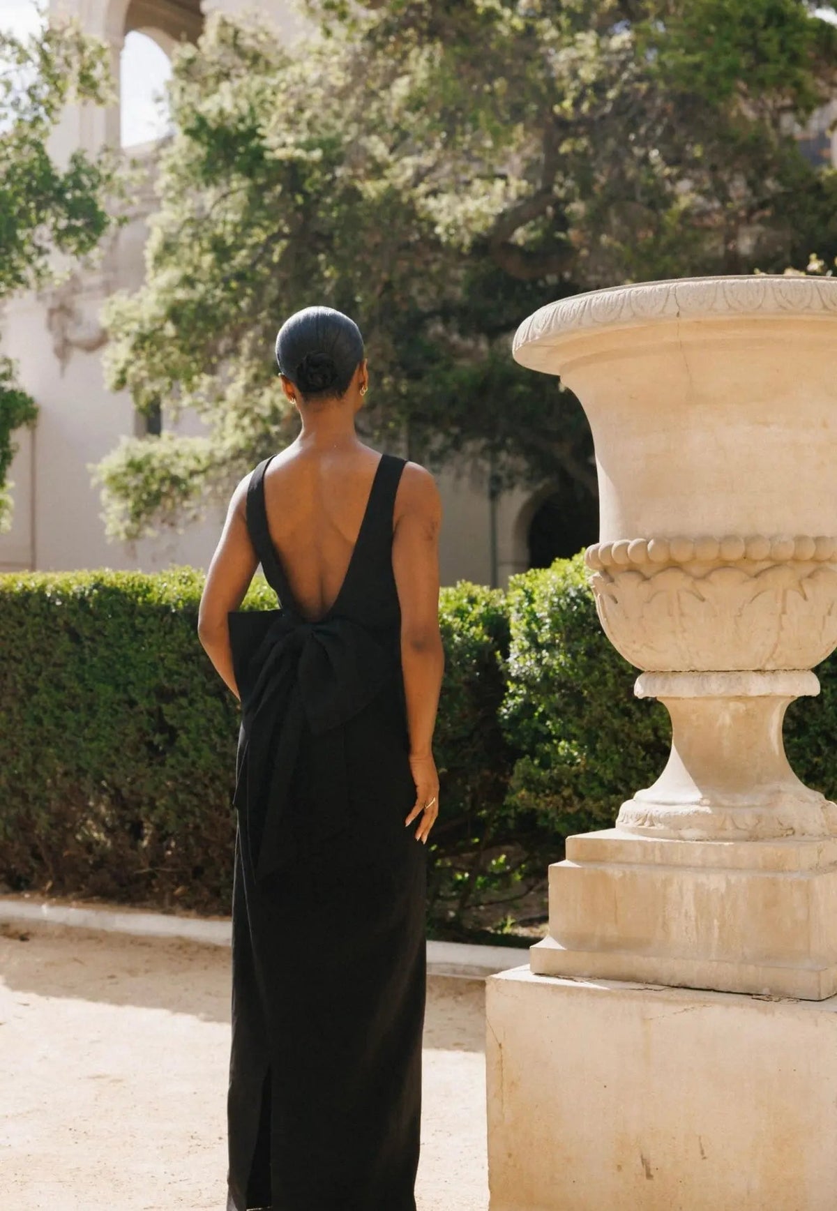 BOW MAXI DRESS BLACK