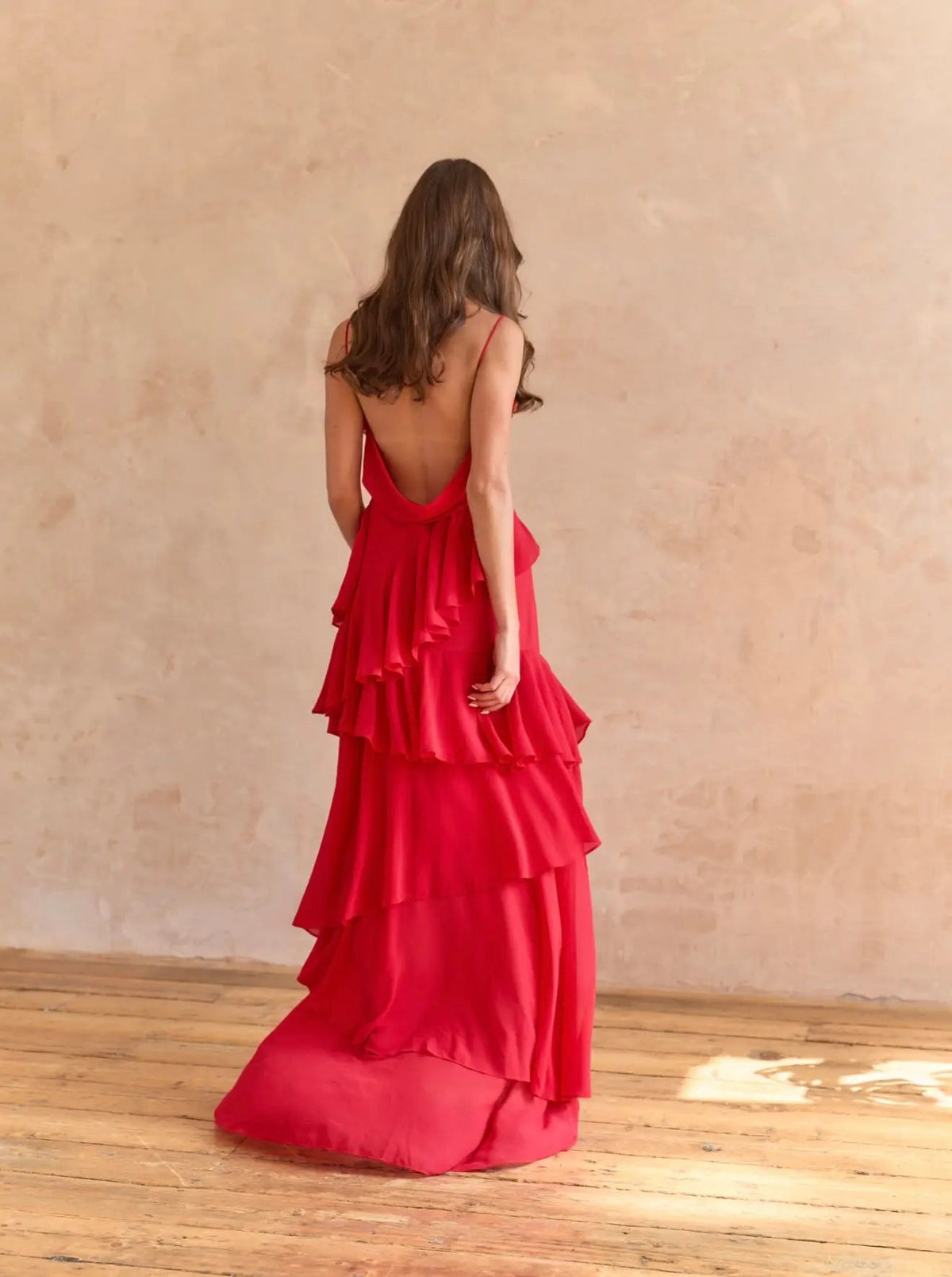 RED ROSE PETAL DRESS