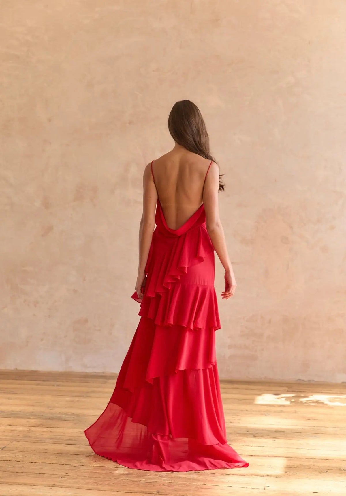 RED ROSE PETAL DRESS