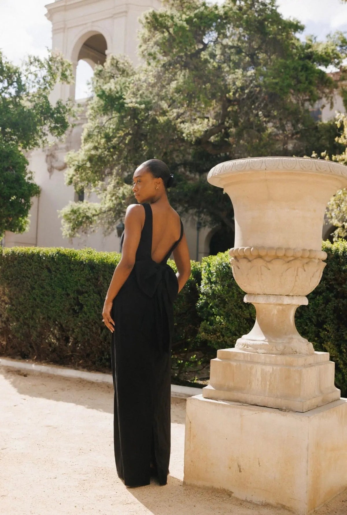BOW MAXI DRESS BLACK