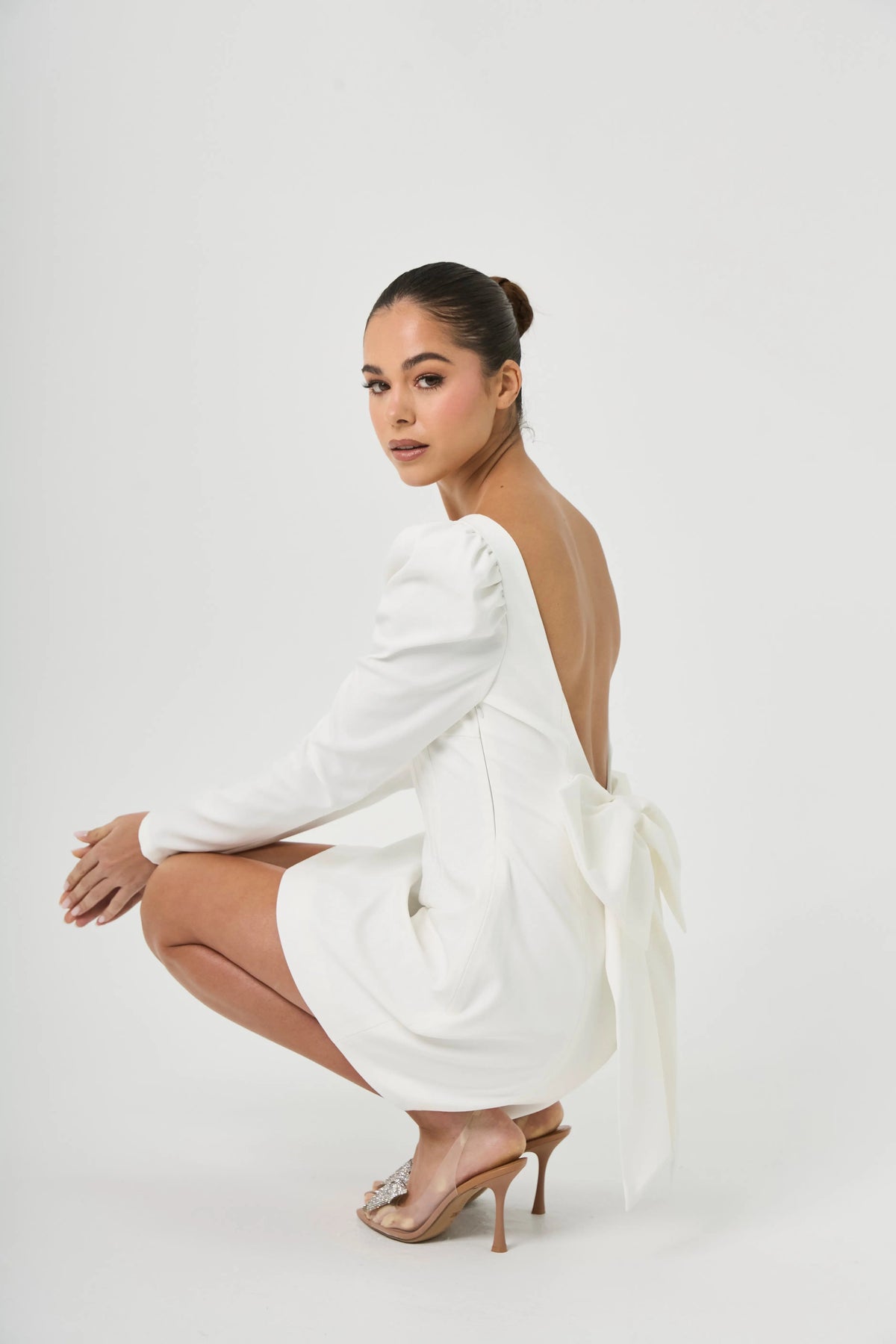 BOW DRESS WHITE — ROUGE COLLECTION