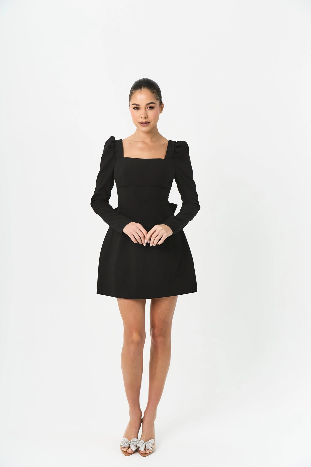 BOW DRESS BLACK — ROUGE COLLECTION
