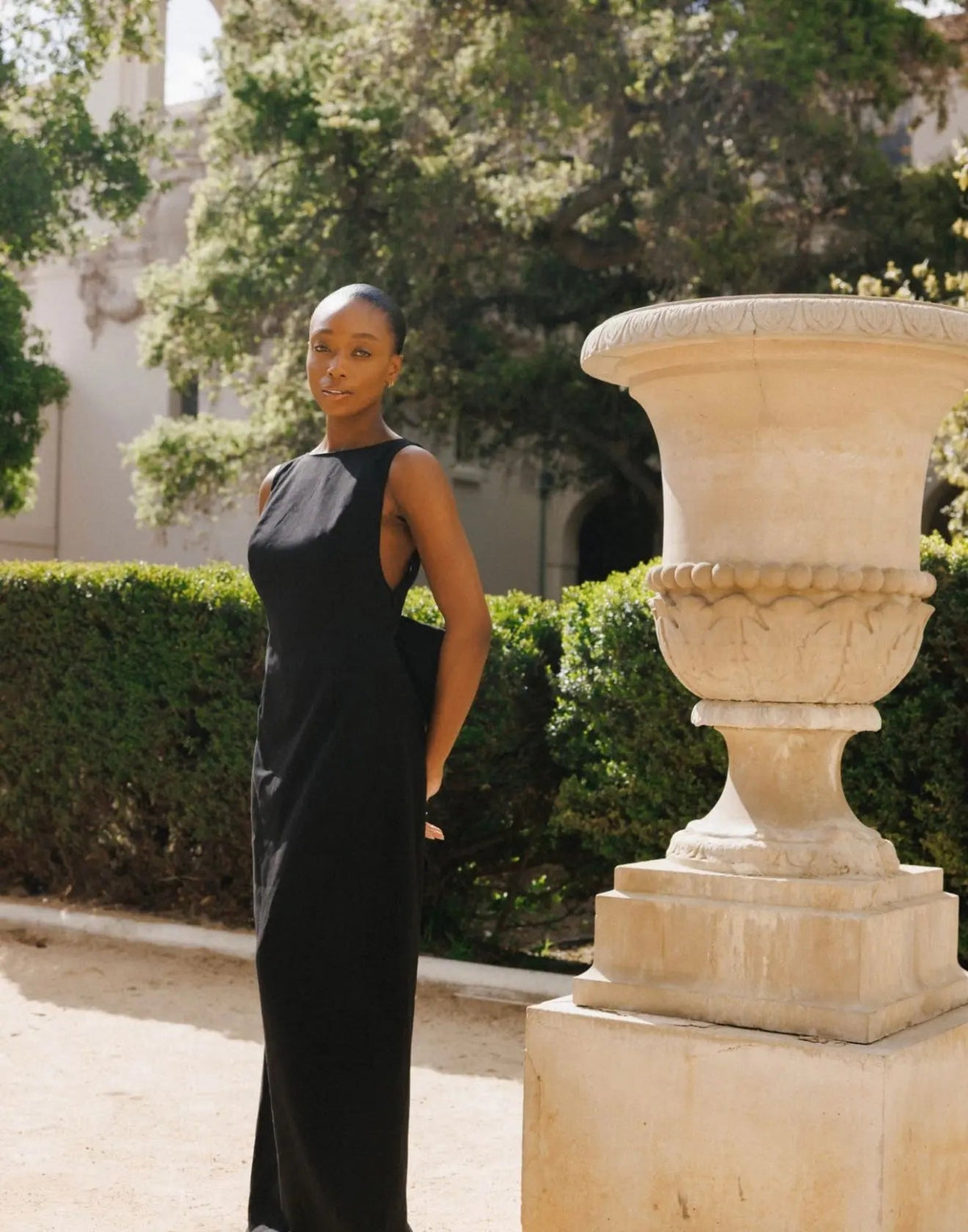 BOW MAXI DRESS BLACK