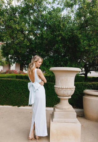 Blue bow maxi dress
