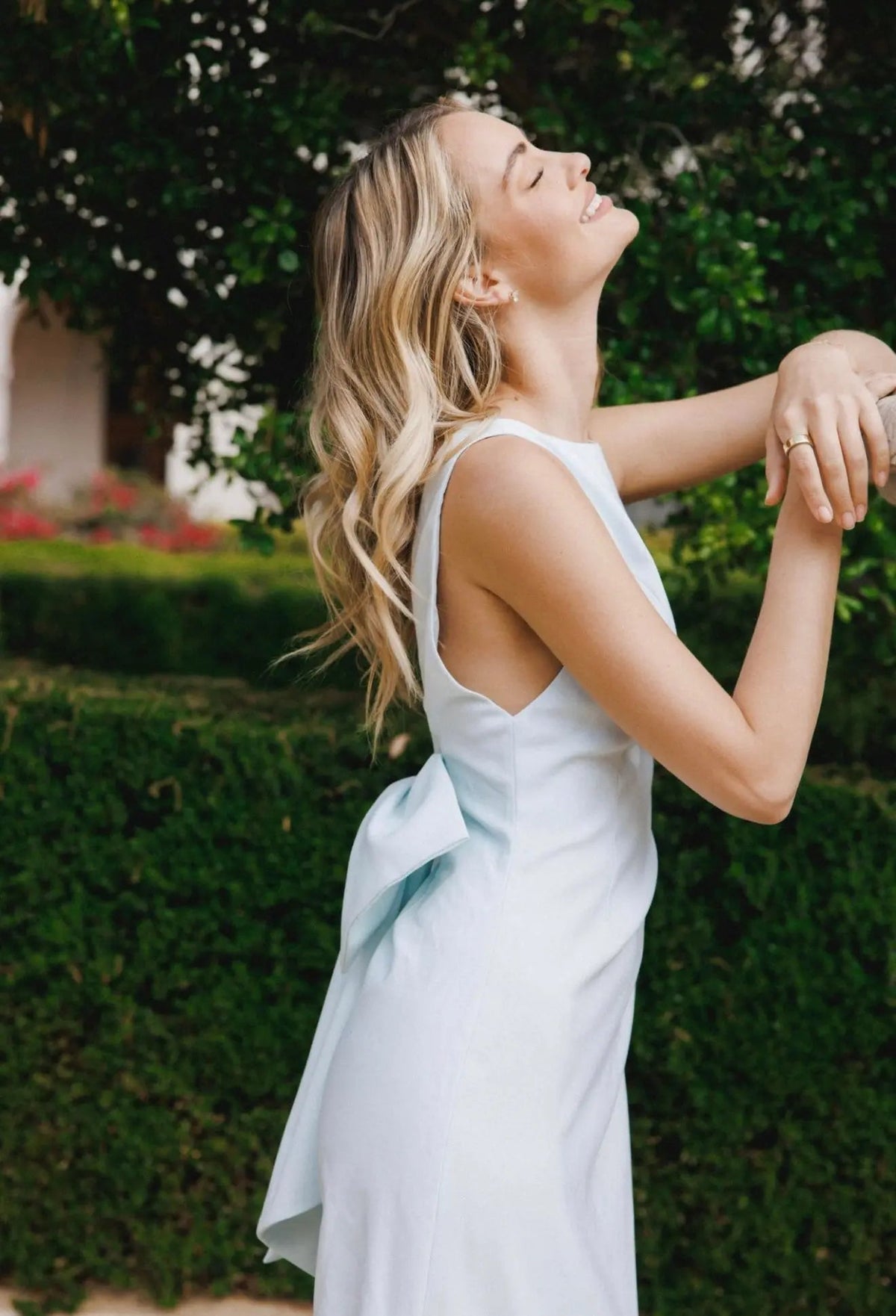 BOW MAXI DRESS BLUE