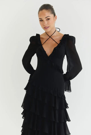 ALB Ruffle Dress Black