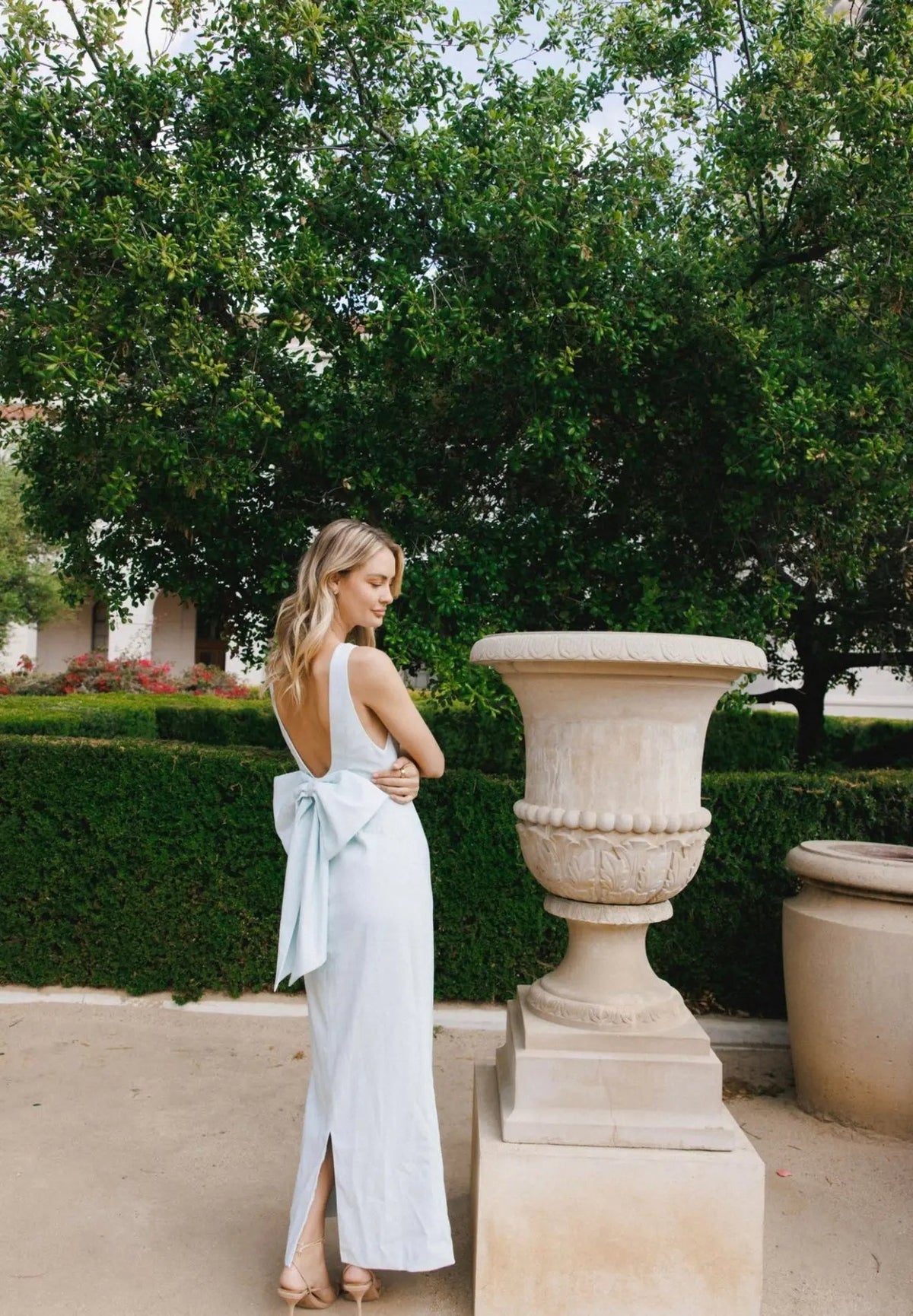 BOW MAXI DRESS BLUE