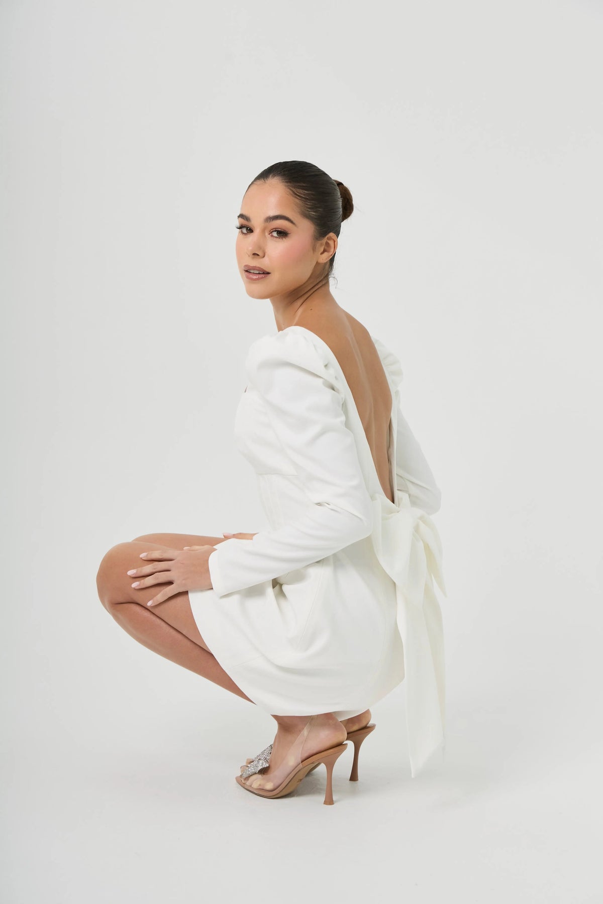 BOW DRESS WHITE — ROUGE COLLECTION