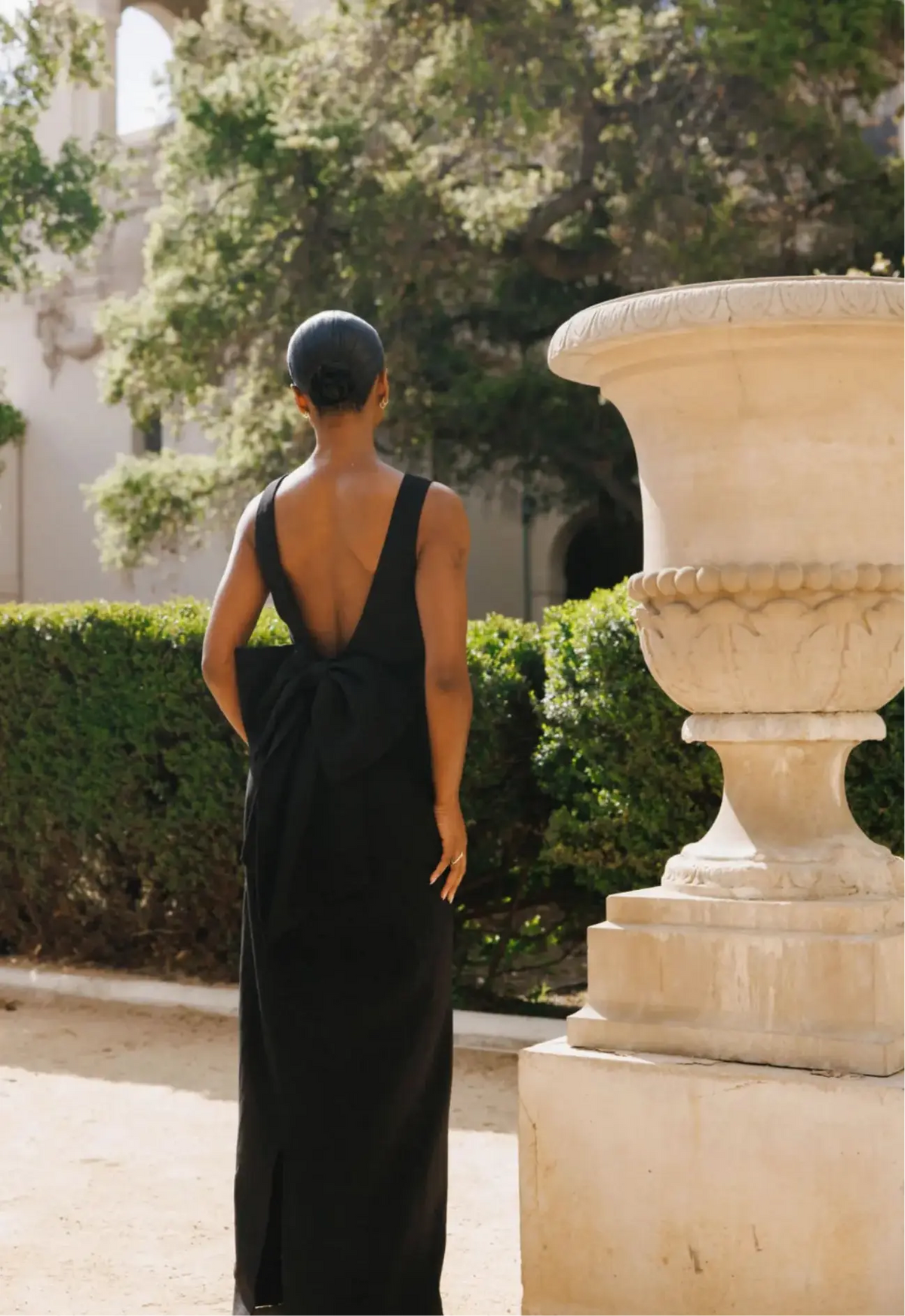 BOW MAXI DRESS BLACK