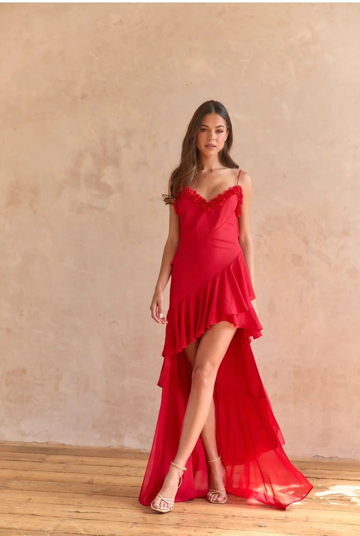 RED ROSE PETAL DRESS