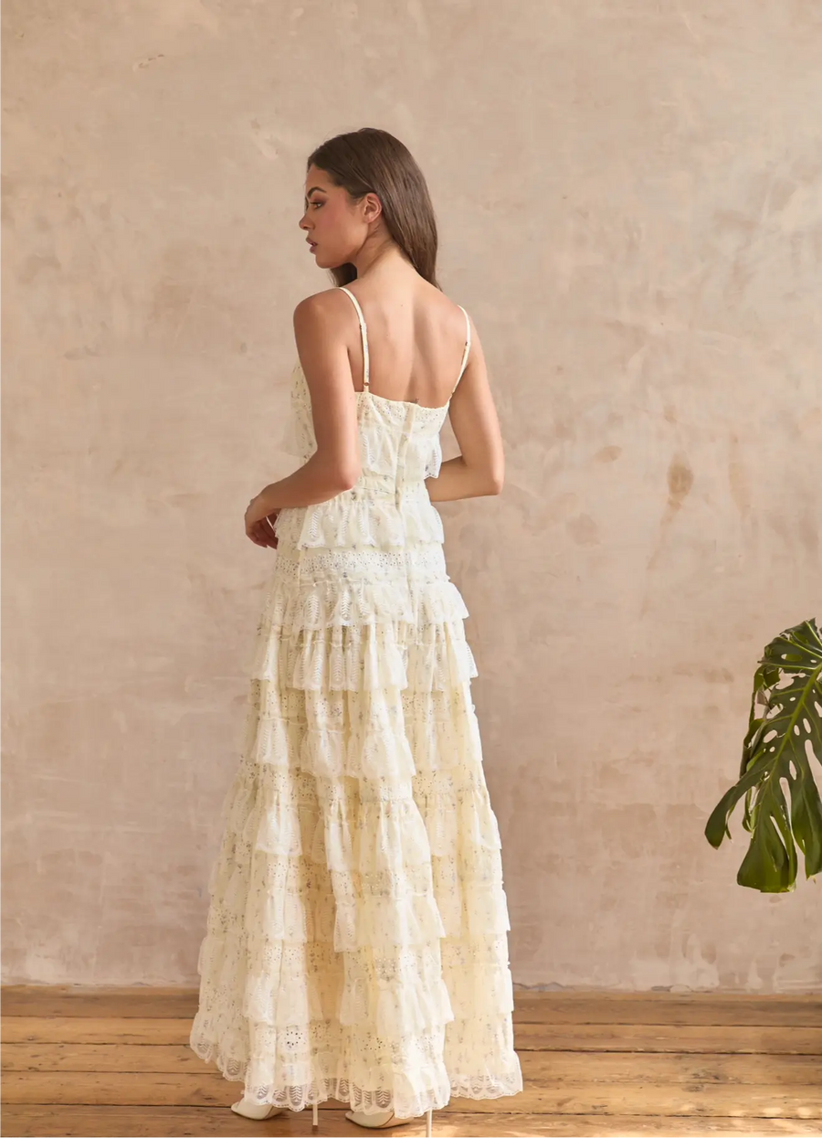 LOVETTE MAXI LACE DRESS YELLOW