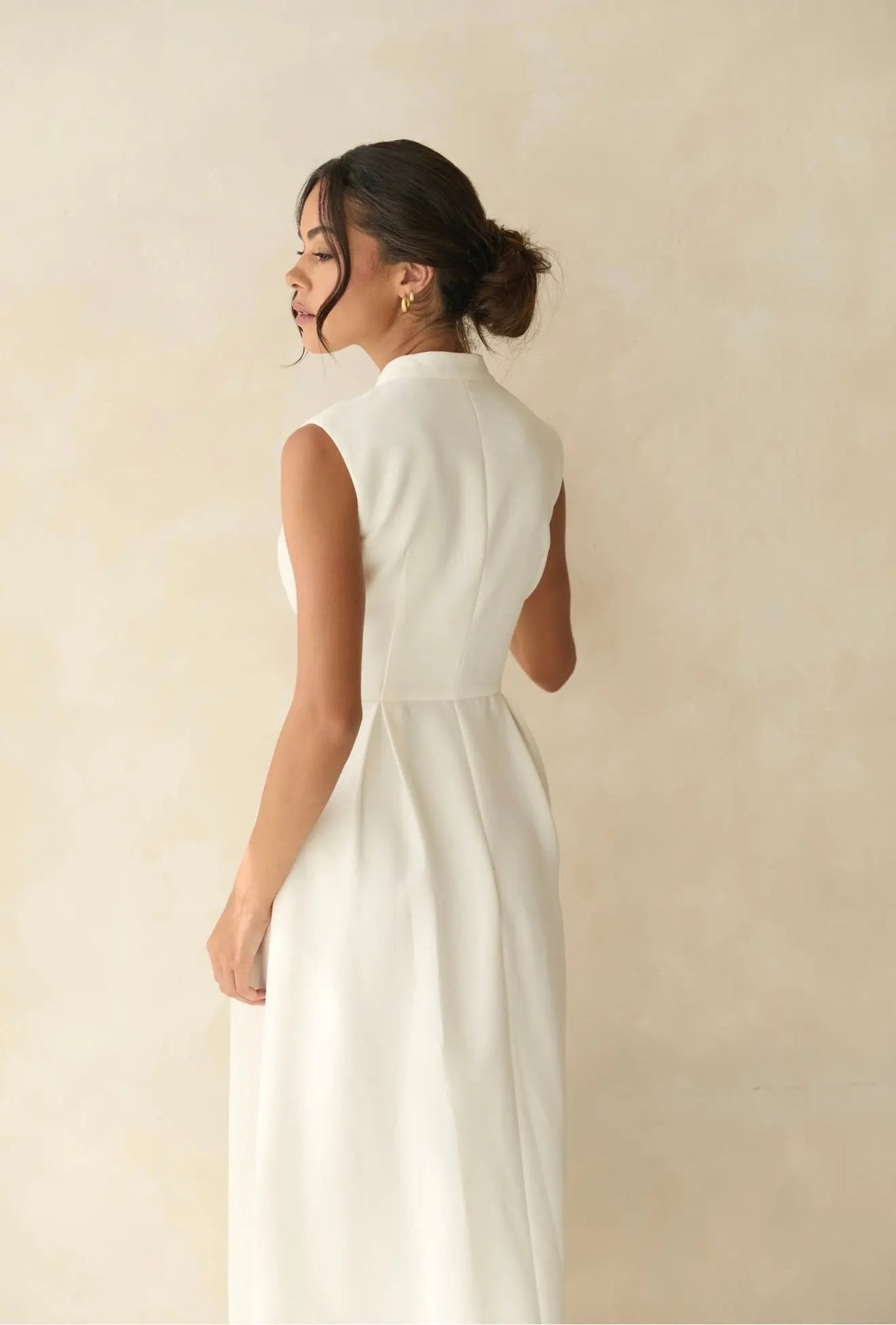 KNIGHTSBRIDGE WHITE ZIP DRESS